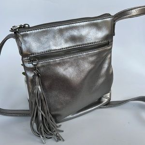 Silver crossbody HOBO bag